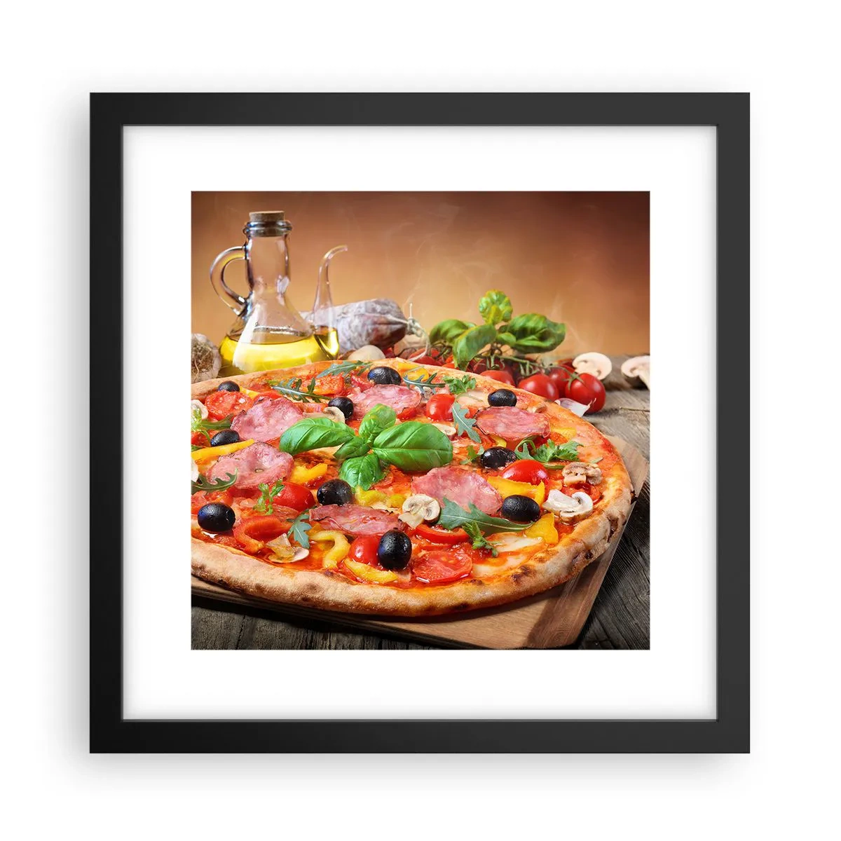 Plakat i sort ramme - Med en ægte italiensk smag - 30x30 cm