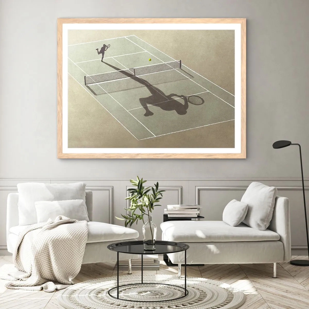 Plakat i ramme af lyst egetræ - Overvind dig selv - 100x70 cm