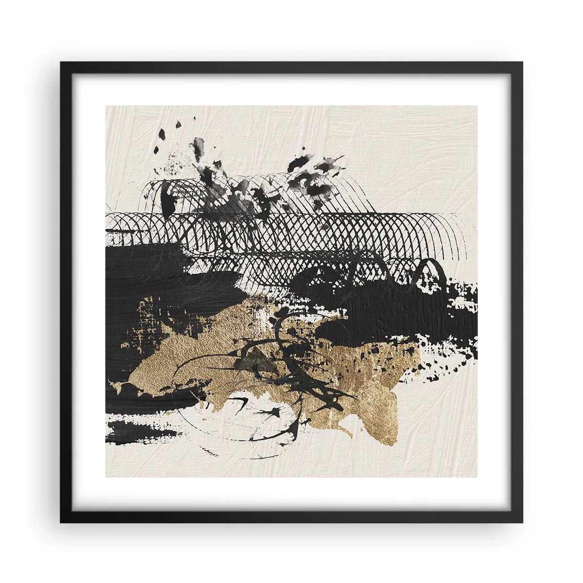 Plakat i sort ramme - Komposition med lidenskab - 50x50 cm