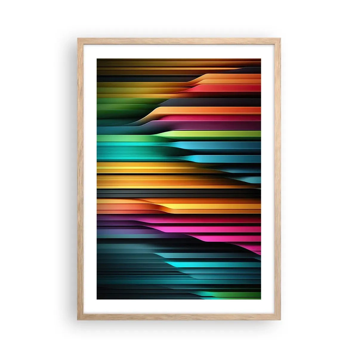 Plakat i ramme af lyst egetræ - Lysende orgel - 50x70 cm