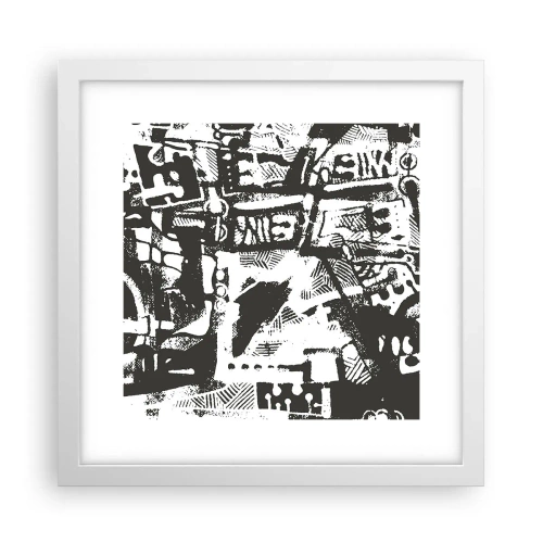 Plakat i hvid ramme - Orden eller kaos? - 30x30 cm