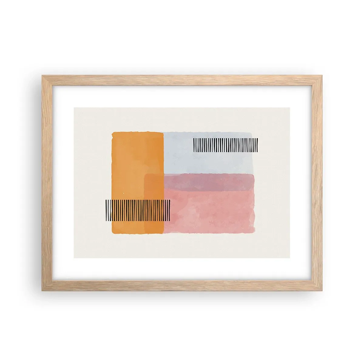 Plakat i ramme af lyst egetræ - Fra hjørne til hjørne - 40x30 cm