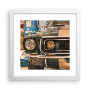 Plakat i hvid ramme - Møde med en legende - 30x30 cm