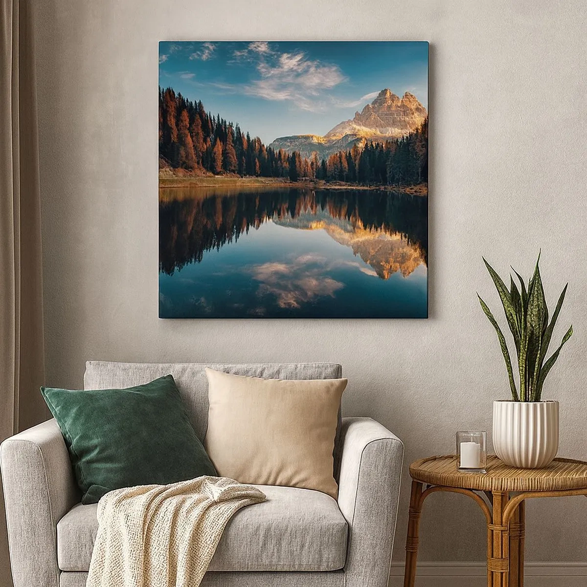 Lærredstryk - Billede på lærred - Dobbelt landskab - 30x30 cm