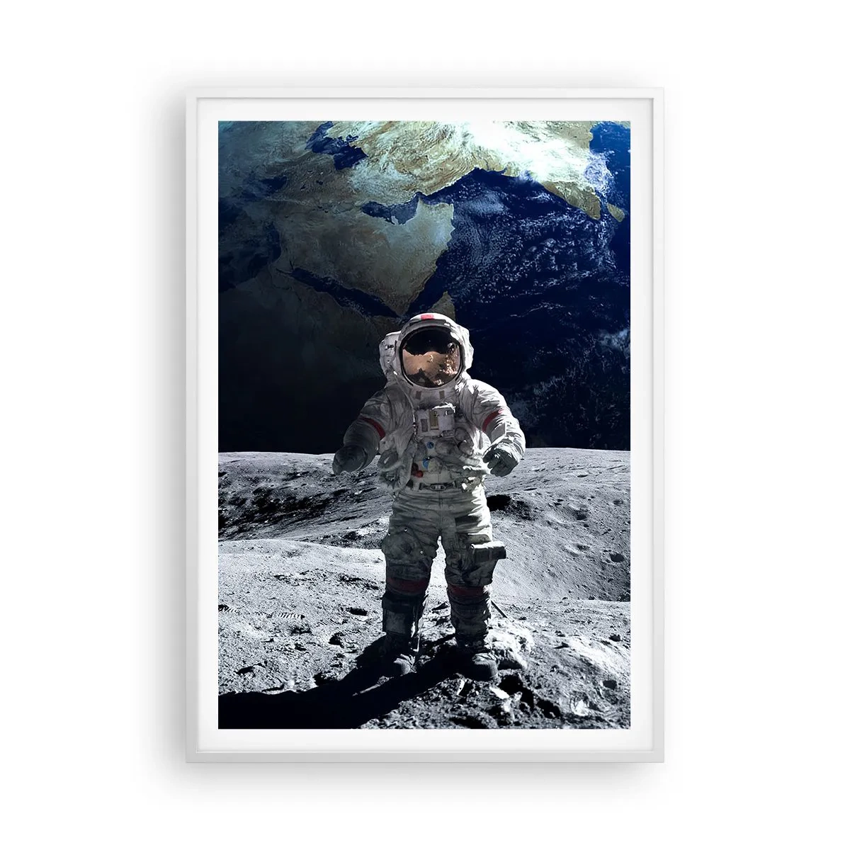 Plakat i hvid ramme - Hilsner fra månen - 70x100 cm