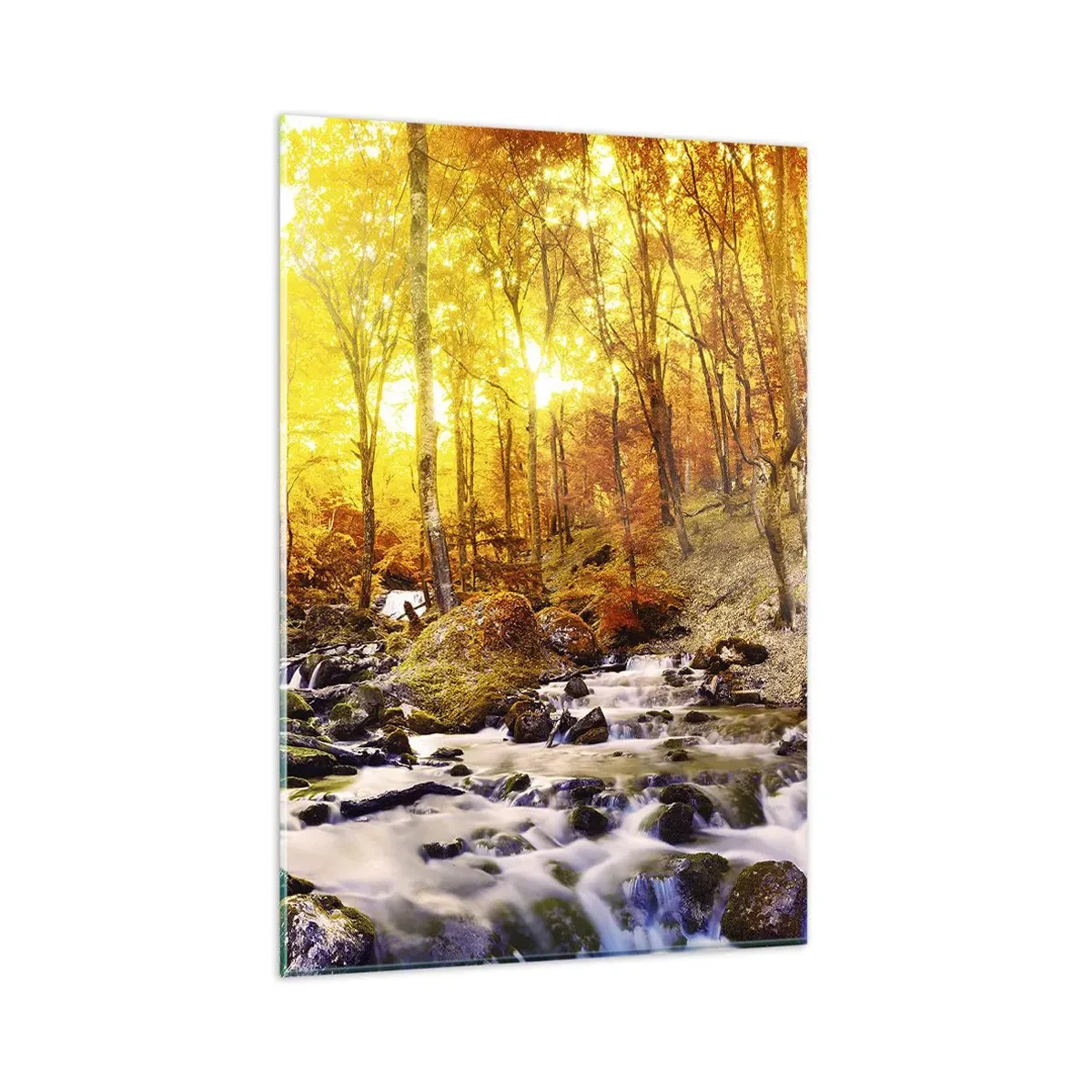 Billede på glas - Sten indfattet i guld og platin - 80x120 cm