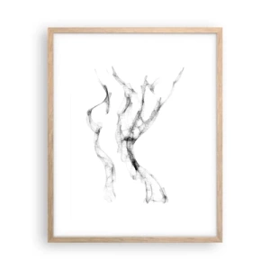 Plakat i ramme af lyst egetræ - Smuk og stærk - 40x50 cm