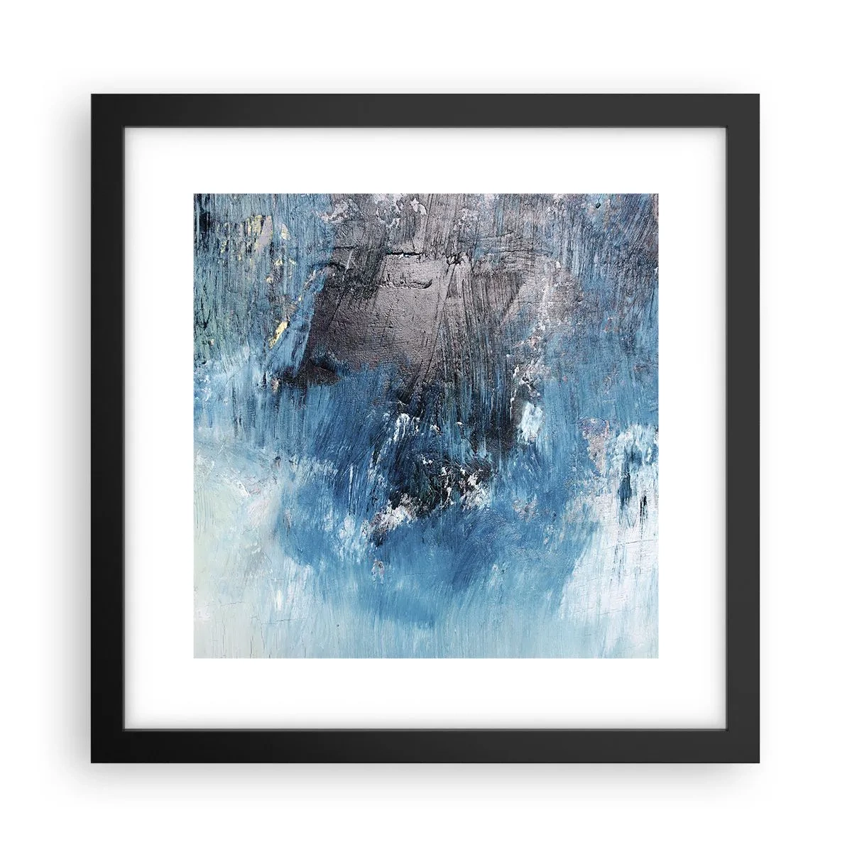 Plakat i sort ramme - Blå rapsodi - 30x30 cm