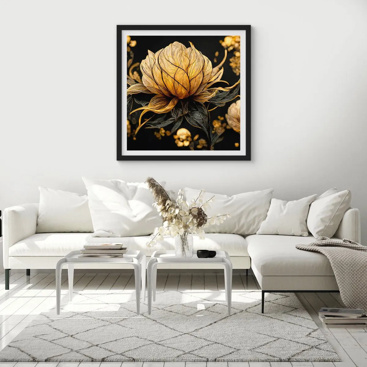 Plakat i sort ramme - Subtil skrøbelighed - 40x40 cm