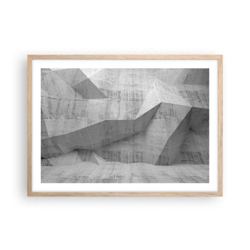 Plakat i ramme af lyst egetræ - En ægte udfordring - 70x50 cm