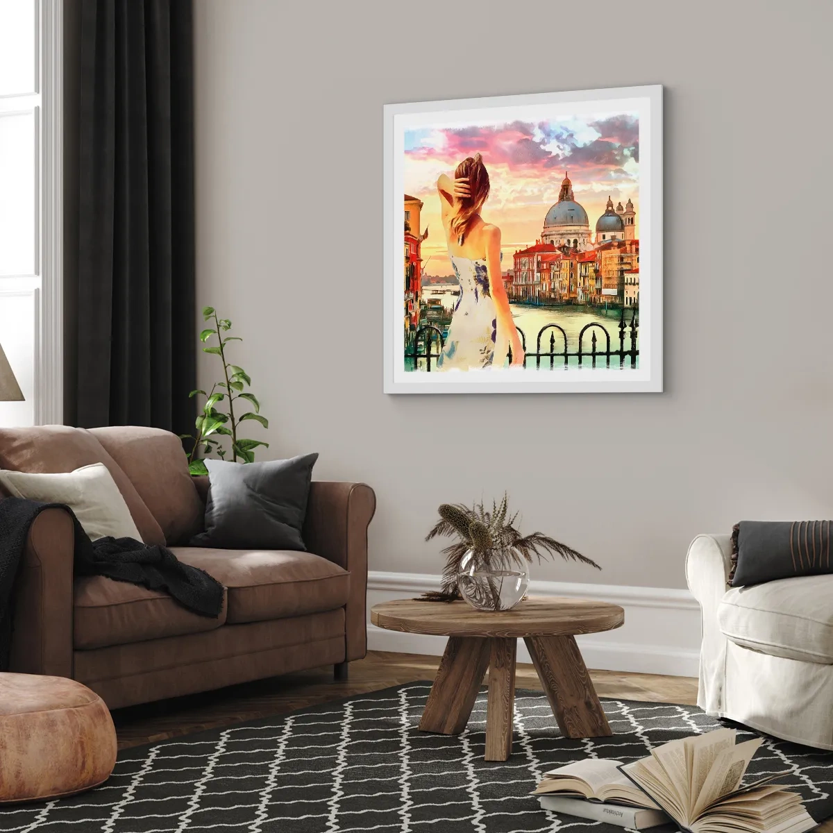 Plakat i hvid ramme - Når det drejer sig om eventyr, er det kun i ... - 60x60 cm