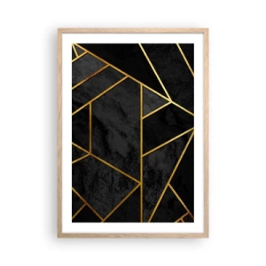 Plakat i ramme af lyst egetræ - Mørke og lys - 50x70 cm