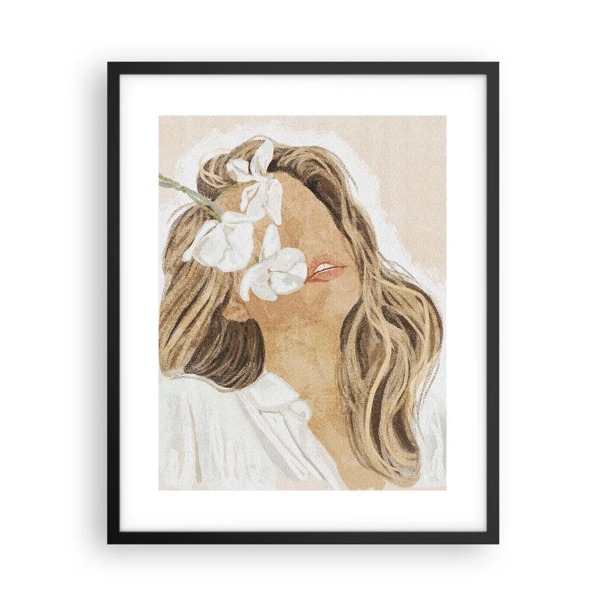 Plakat i sort ramme - Blandt blomsterne i jubel - 40x50 cm