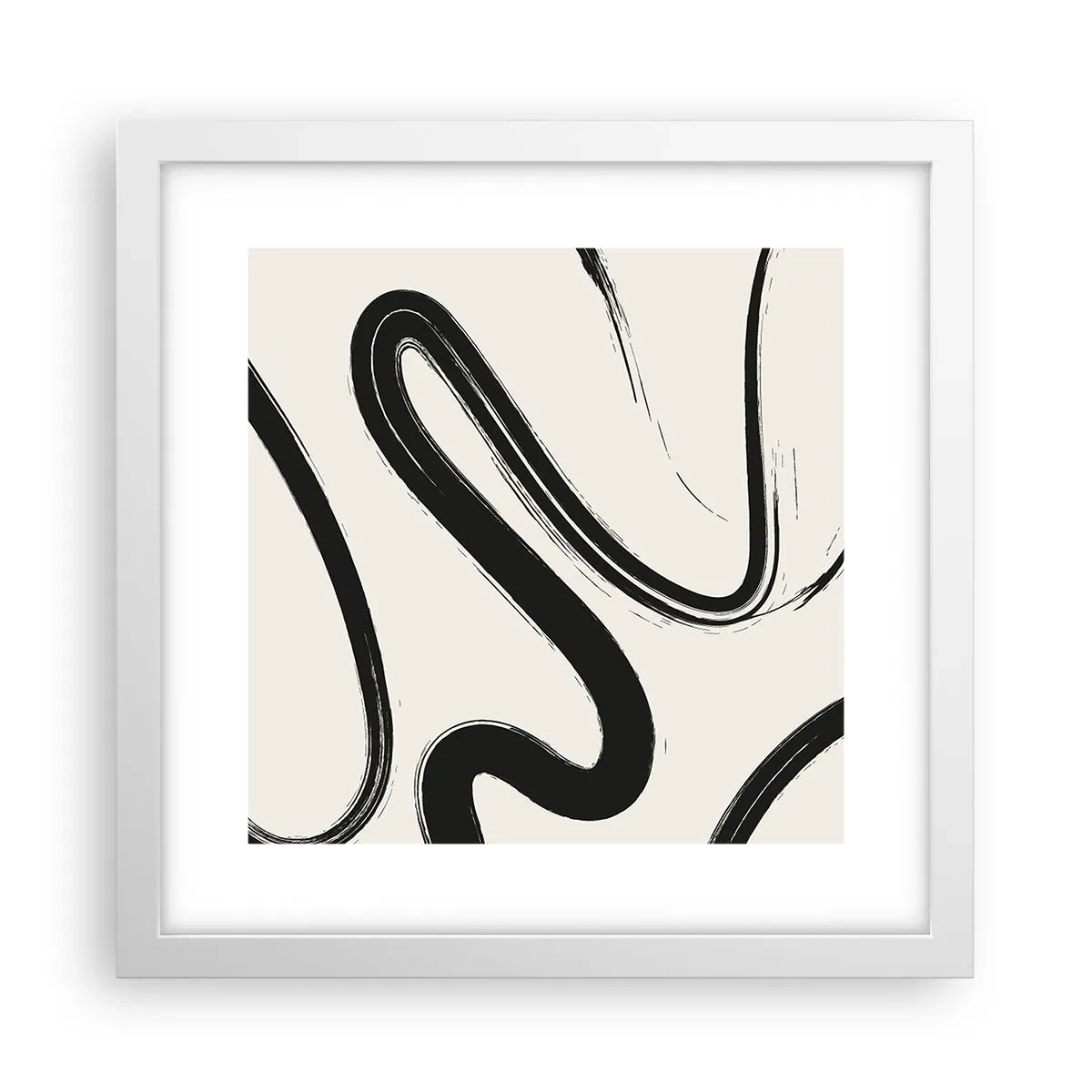 Plakat i hvid ramme - Sort og hvid fantasifuldhed - 30x30 cm