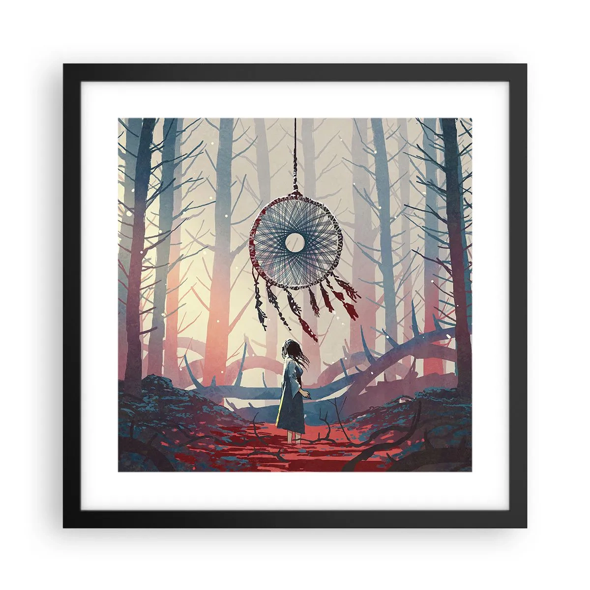 Plakat i sort ramme - Det hemmelige ritual for lykke - 40x40 cm