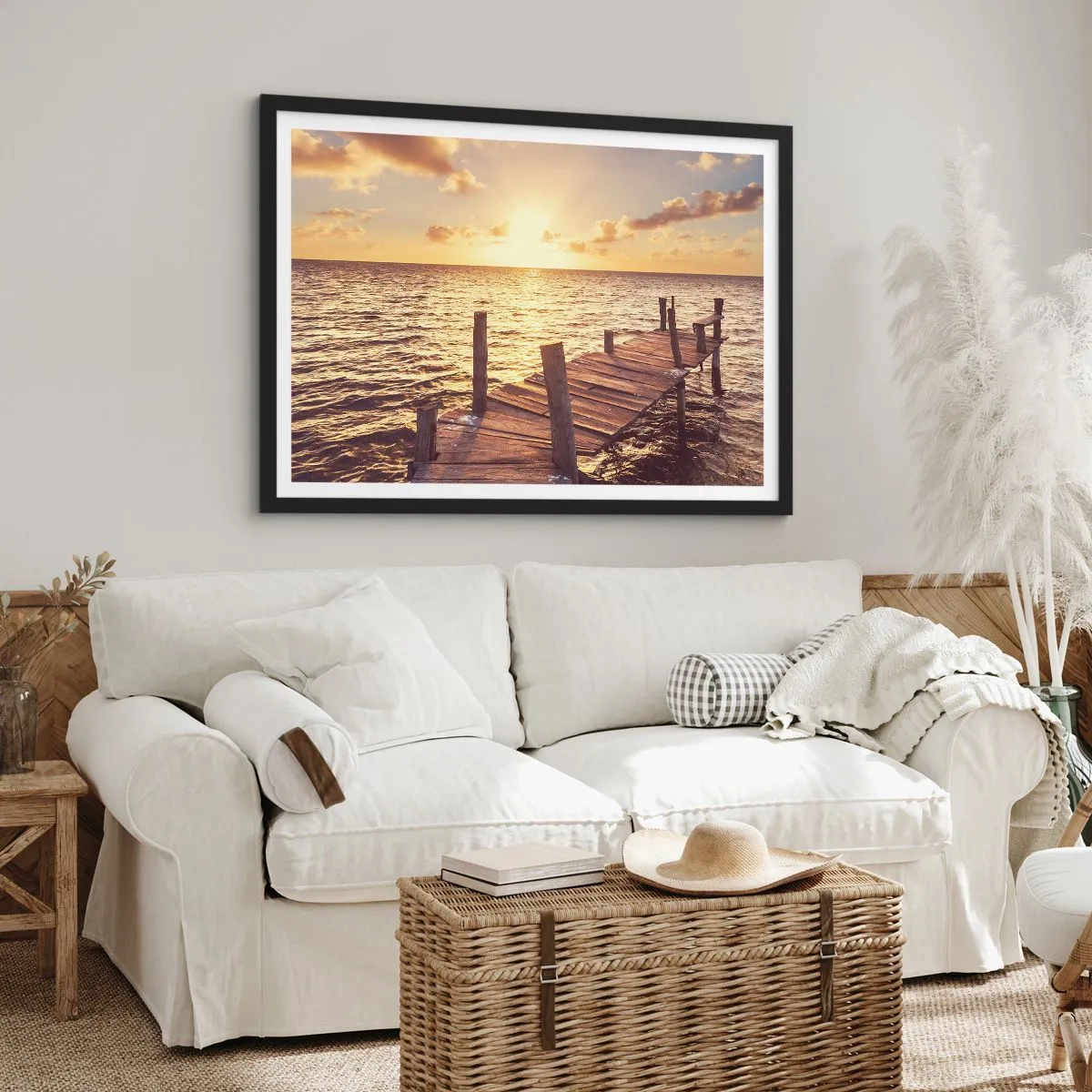 Plakat i sort ramme - Gyldent land af blidhed - 70x50 cm