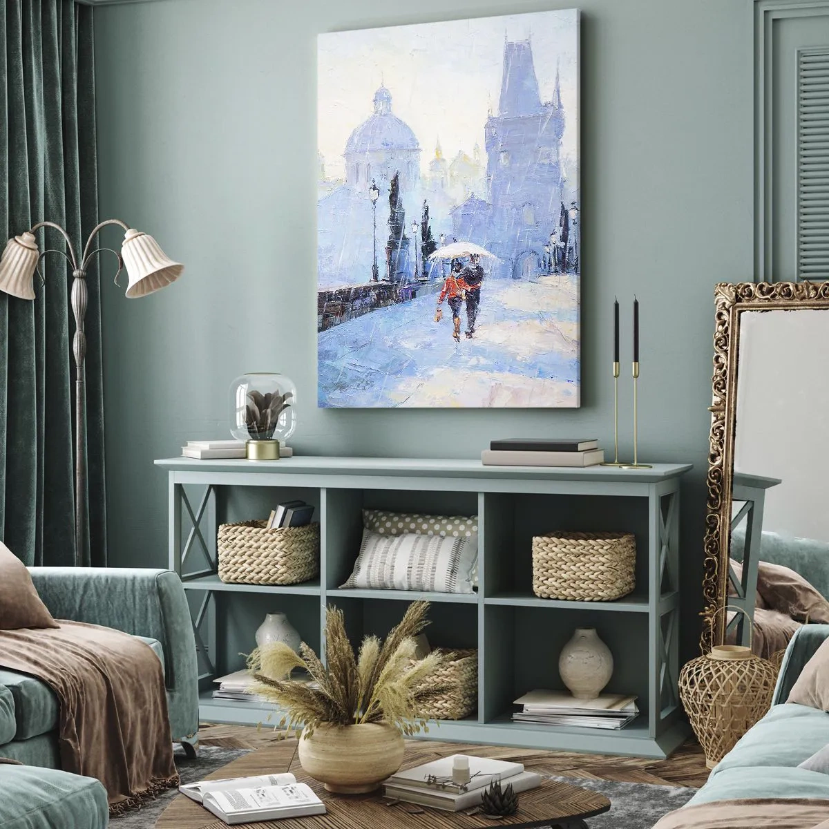 Lærredstryk - Billede på lærred - Vi må være blevet forhekset af regnen - 45x80 cm