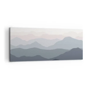 Lærredstryk - Billede på lærred - Bølger af bjerge - 100x40 cm
