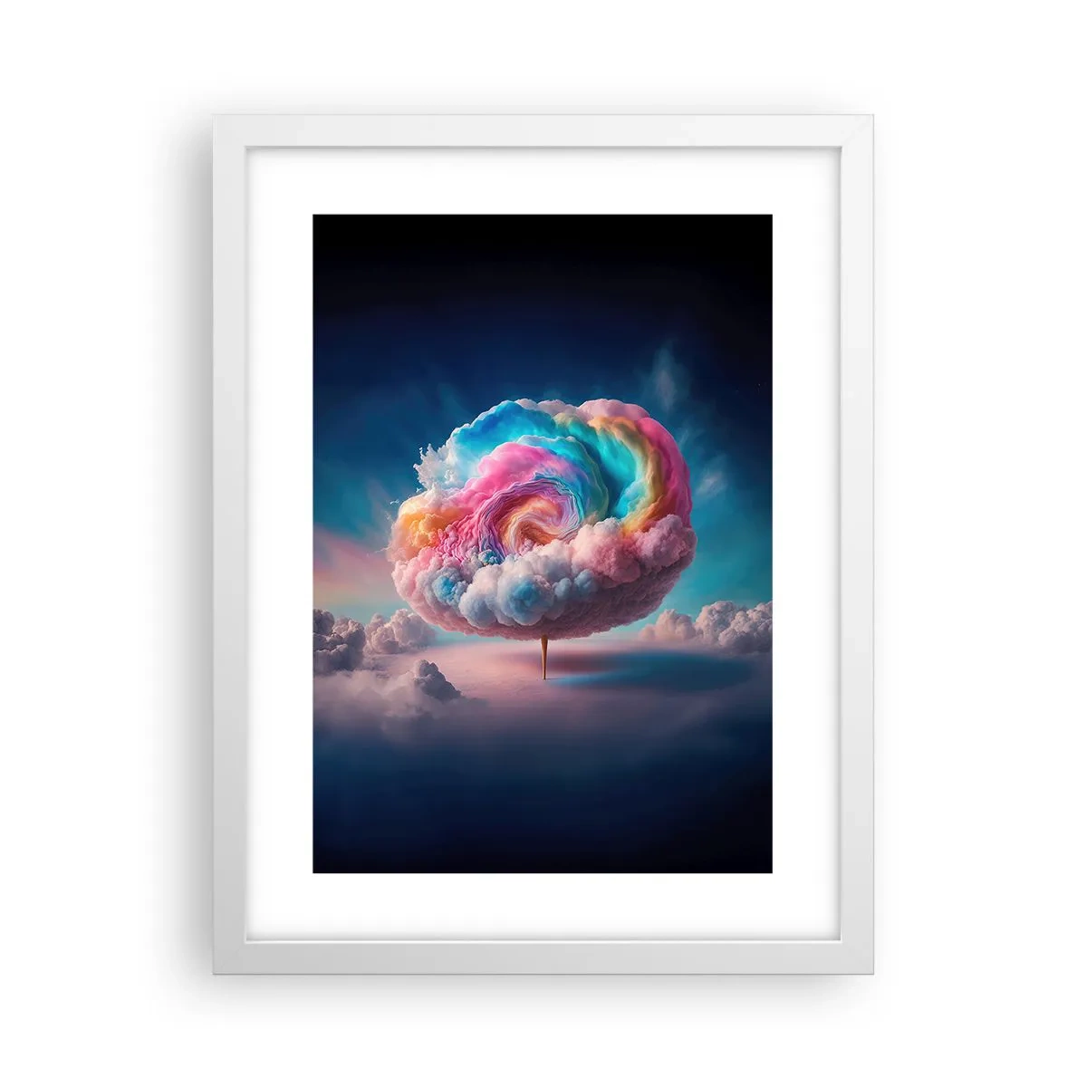 Plakat i hvid ramme - En drøm om en forlystelsespark - 30x40 cm