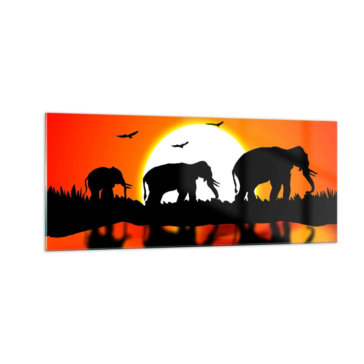 Billede på glas - Og om aftenen til en lille drink - 100x40 cm