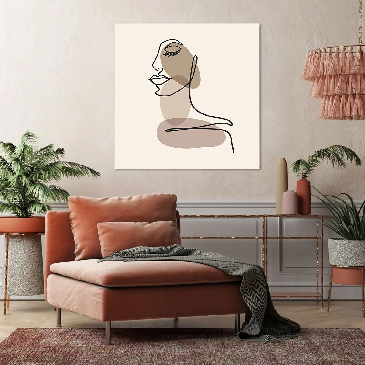 Lærredstryk - Billede på lærred - Lytter til sig selv - 70x70 cm