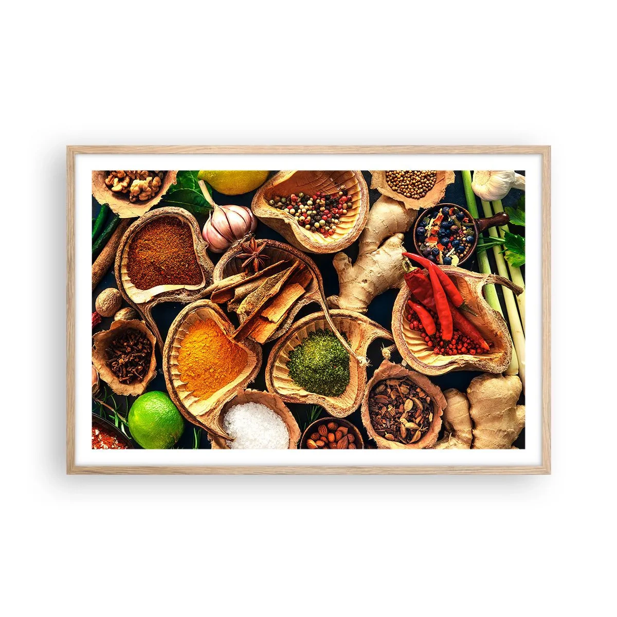 Plakat i ramme af lyst egetræ - Tag, hvad du vil have - 91x61 cm