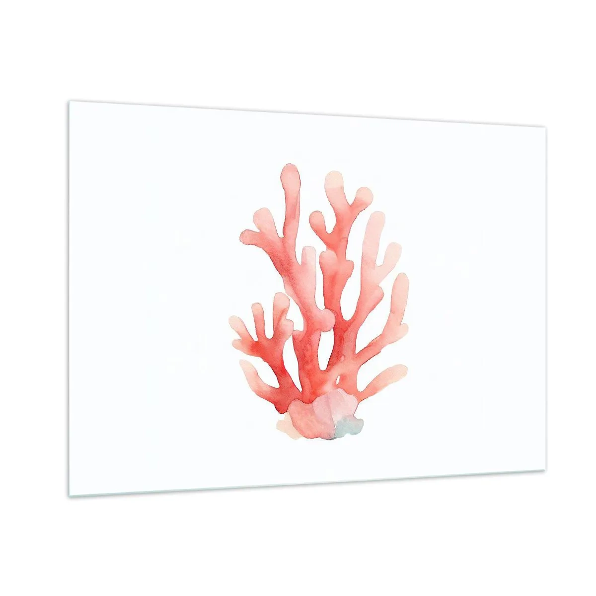 Billede på glas - Farven koral - 100x70 cm
