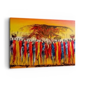 Lærredstryk - Billede på lærred - Der, der, der, der går de - 120x80 cm