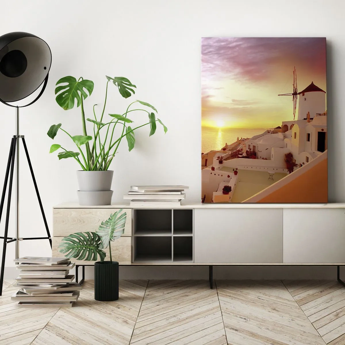 Lærredstryk - Billede på lærred - Opløses i hvidt og guld - 50x70 cm