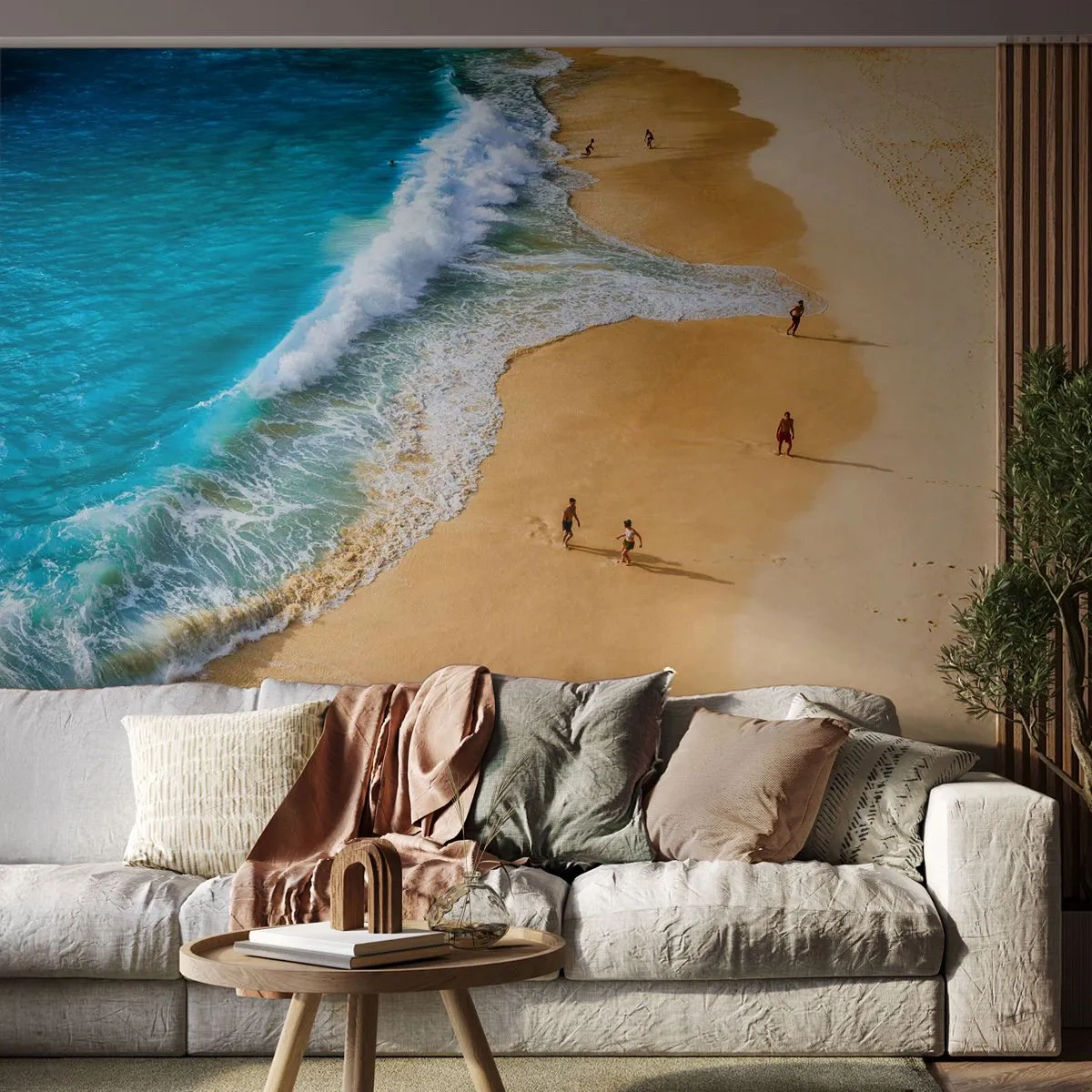 Fototapet Selvklæbende Deluxe Sticker - Og så solen, stranden... - Strand, Havets kyst, Hav - 100x70 cm