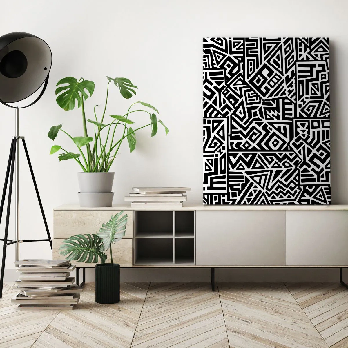 Lærredstryk - Billede på lærred - Præcolumbiansk sammensætning - 50x70 cm
