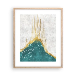 Plakat i ramme af lyst egetræ - Gyldent tidevand - 40x50 cm