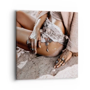 Lærredstryk - Billede på lærred - Kastet ud af bølgerne? - 40x40 cm