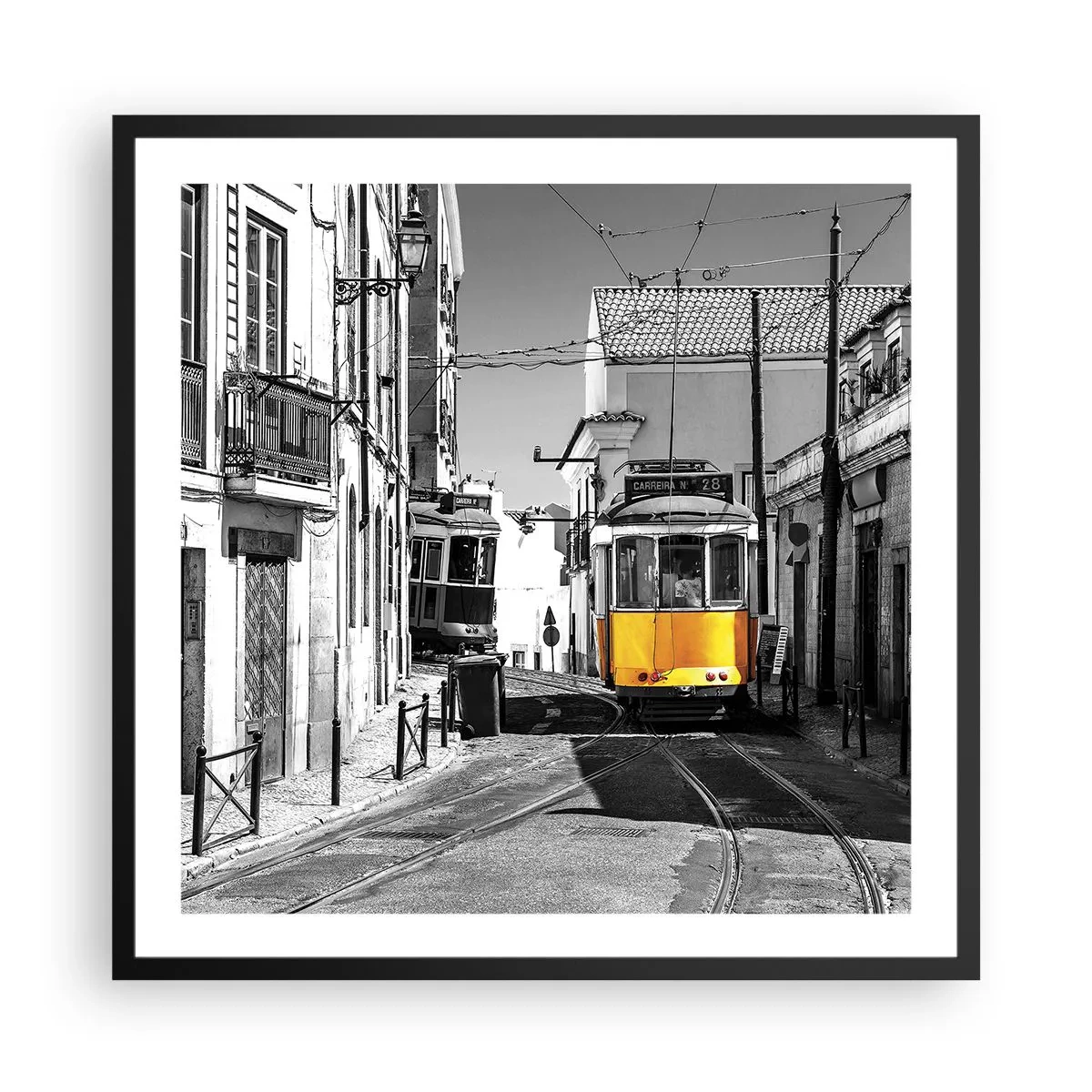 Plakat i sort ramme - Lissabons ånd - 60x60 cm