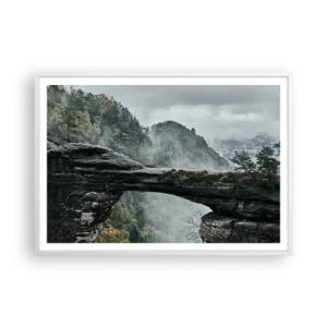 Plakat i hvid ramme - Eventyret er ved at begynde - 100x70 cm