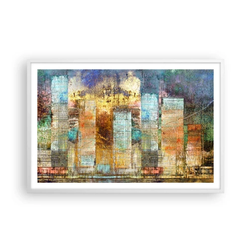 Plakat i hvid ramme - Solrig metropol - 91x61 cm
