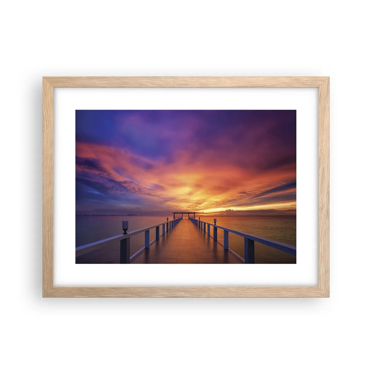 Plakat i ramme af lyst egetræ - Uden ende - 40x30 cm