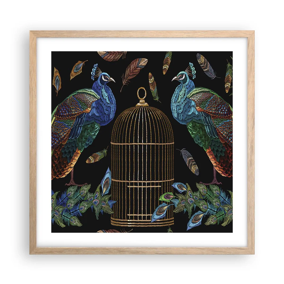 Plakat i ramme af lyst egetræ - I kongelige gevandter - 50x50 cm