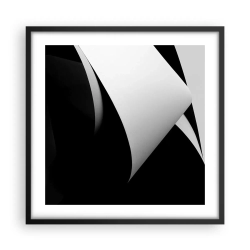 Plakat i sort ramme - Lysflader fra skyggernes dybder - 50x50 cm