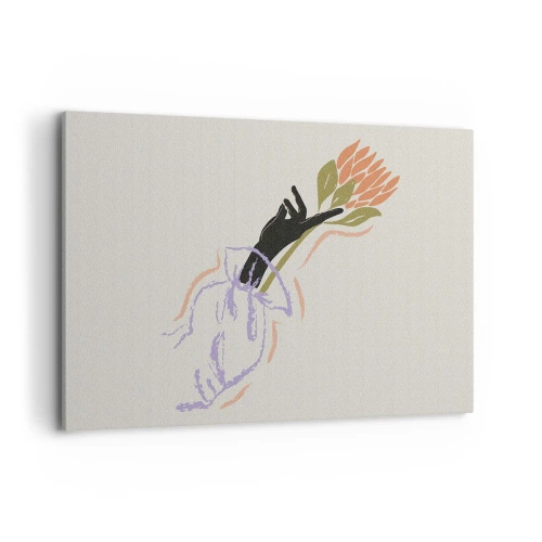 Lærredstryk - Billede på lærred - En søsterlig berøring - 100x70 cm