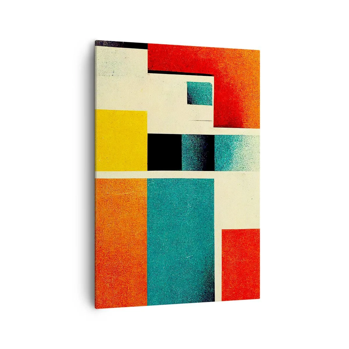 Lærredstryk - Billede på lærred - Geometrisk abstraktion - god energi - 70x100 cm