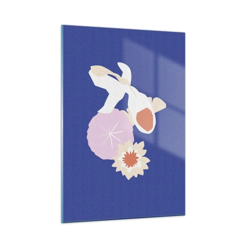 Billede på glas - Sammensætning af blomster og knopper - 50x70 cm