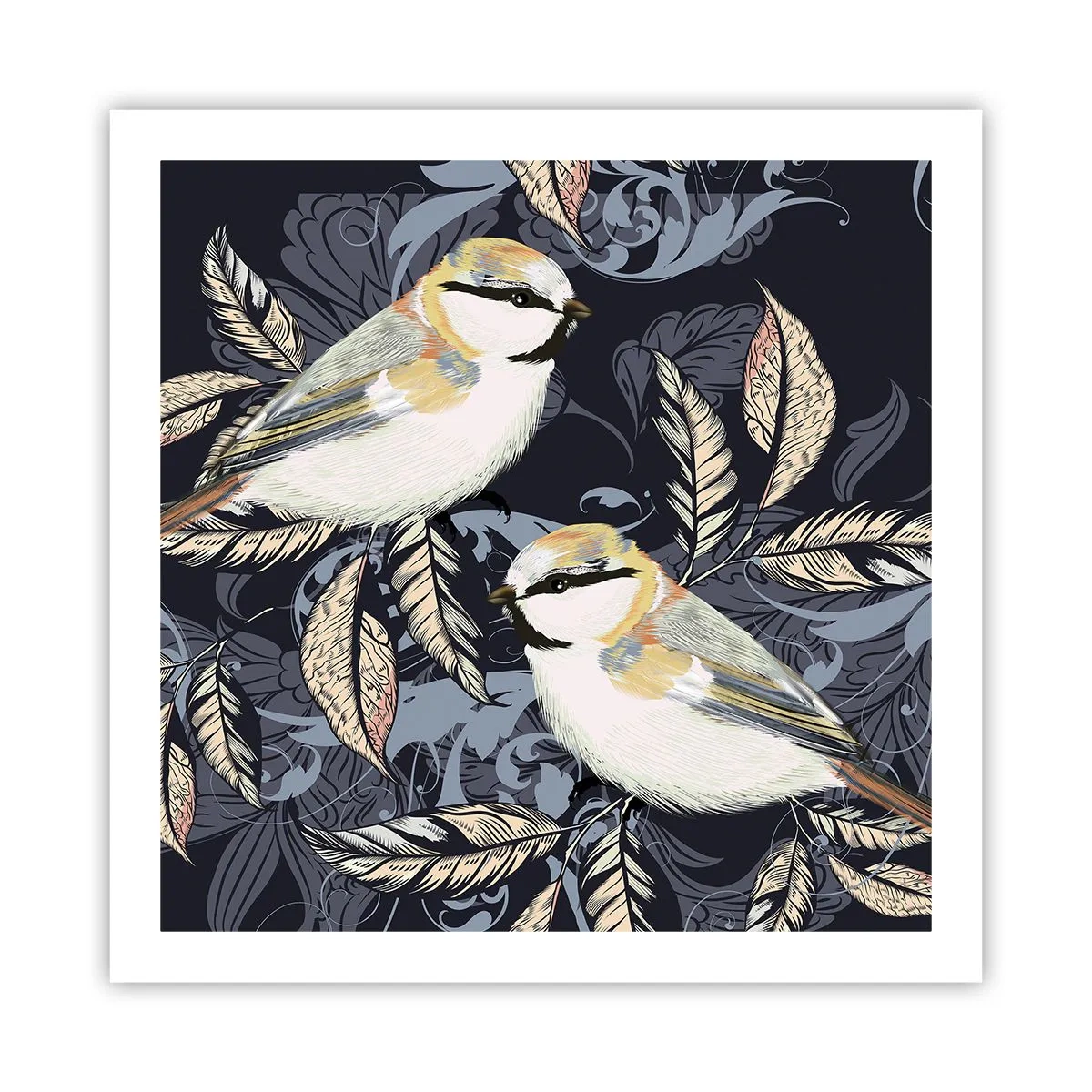 Plakat - Gul-blå espalier - 60x60 cm