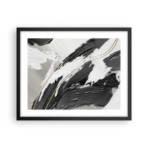Plakat i sort ramme - Abstraktion med flair - 50x40 cm