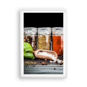 Plakat i hvid ramme - For at livet kan smages - 61x91 cm