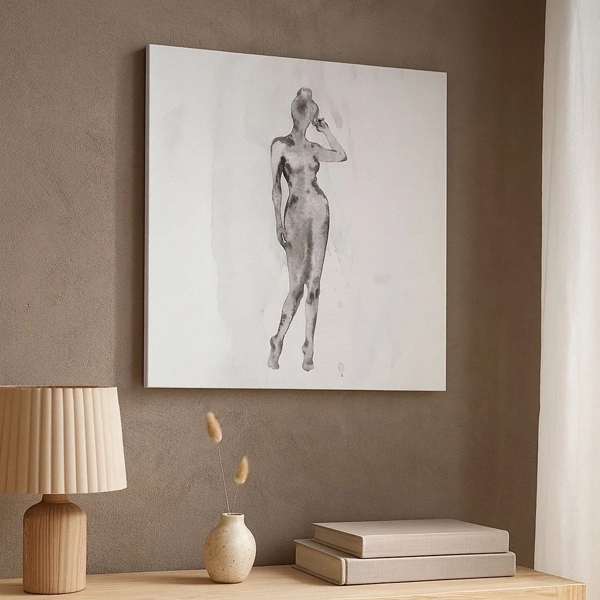 Lærredstryk - Billede på lærred - En undersøgelse af idealet om kvindelighed - 30x30 cm