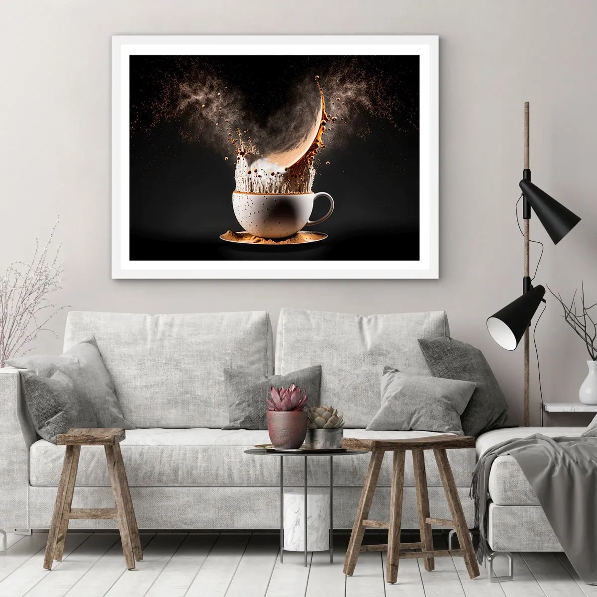 Plakat i hvid ramme - En eksplosion af smag - 100x70 cm