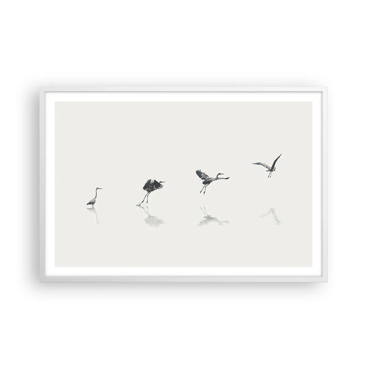 Plakat i hvid ramme - Fire enkle trin - 91x61 cm