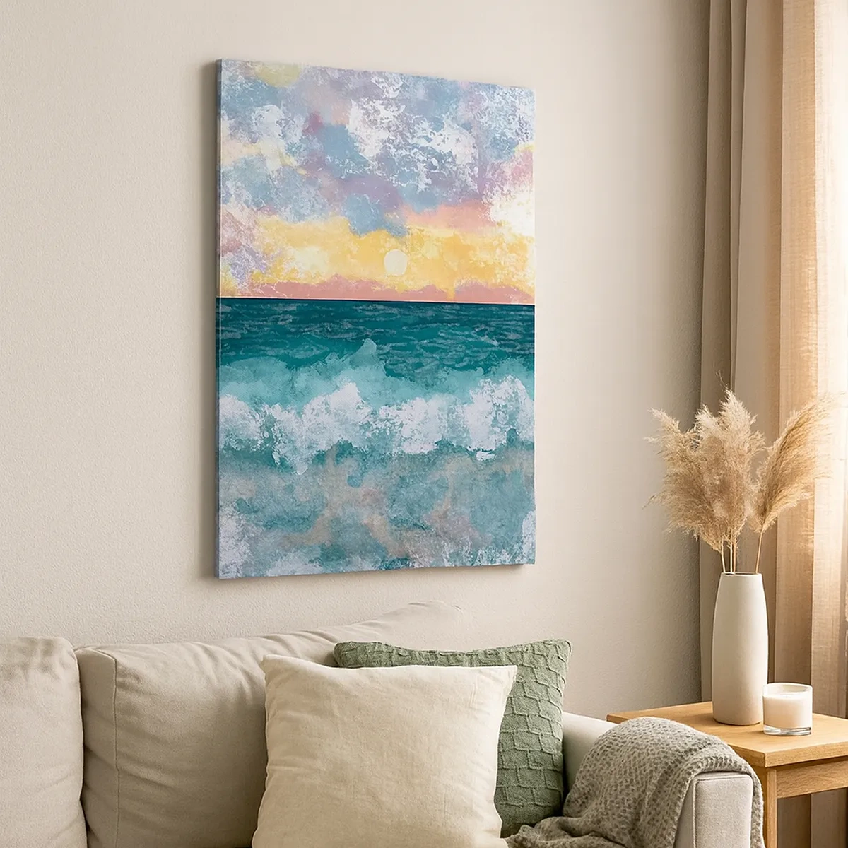 Lærredstryk - Billede på lærred - Vand, lys, luft - 50x70 cm