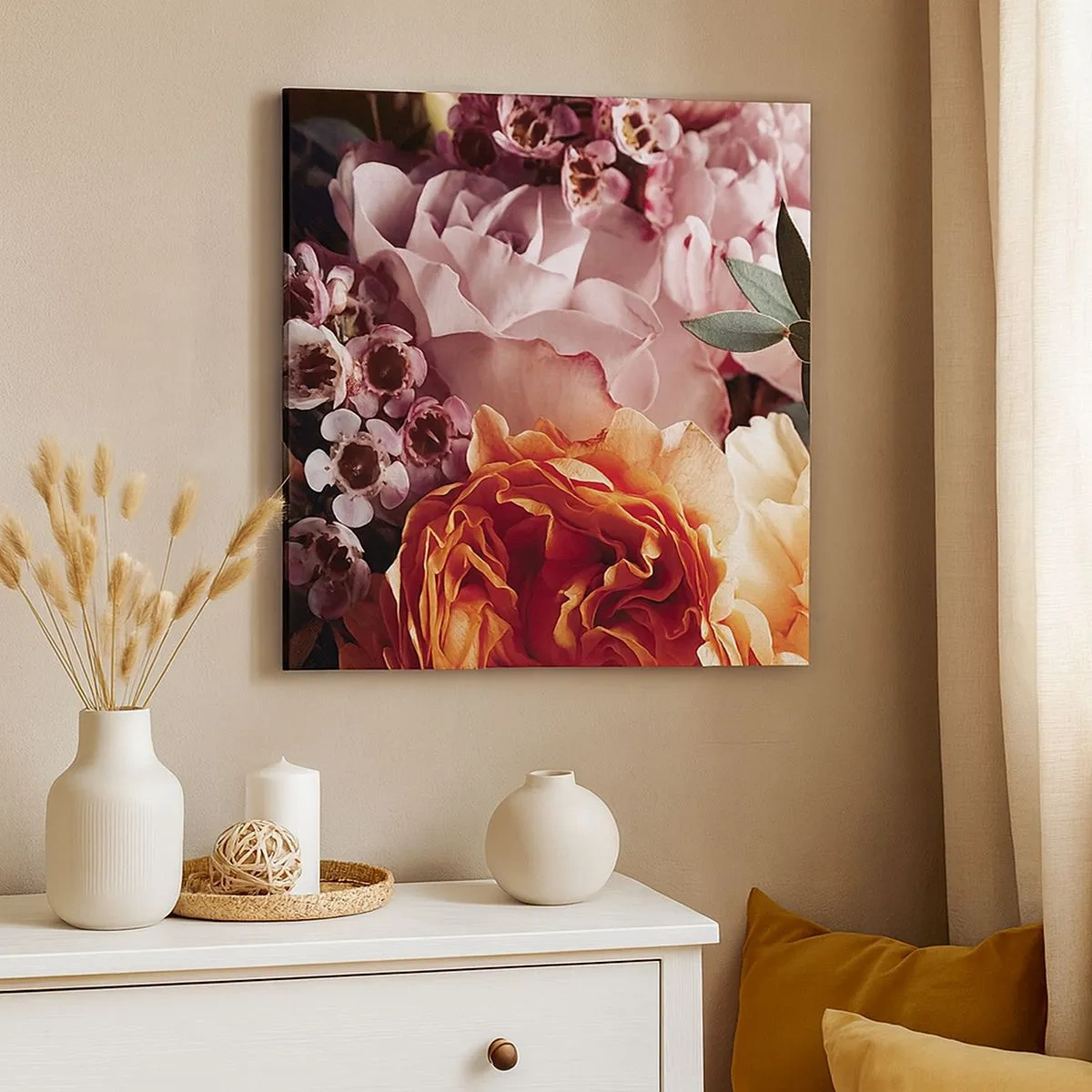 Lærredstryk - Billede på lærred - Indhyllet i skønhed - 30x30 cm